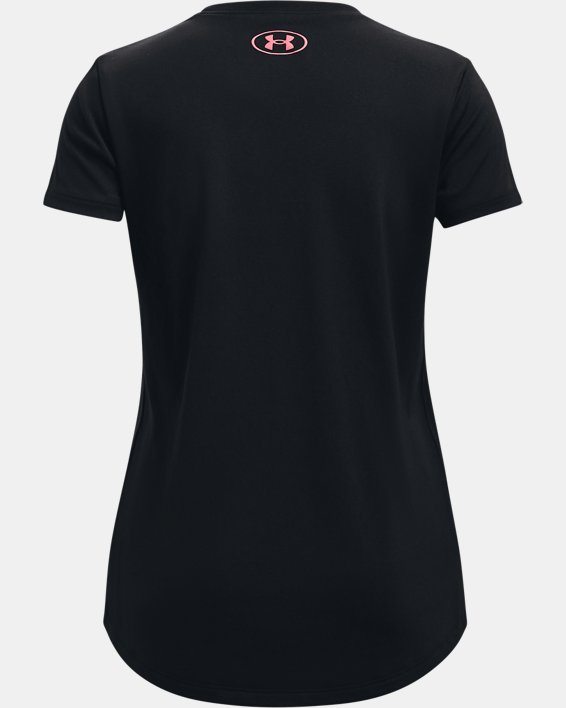 Girls' UA Tech™ Big Logo Short Sleeve, Black, pdpMainDesktop image number 1